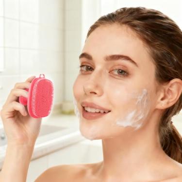 Imagem de Escova de limpeza facial portátil de silicone, ferramentas de cuidados com a pele, escovas de massagem esfoliantes macias para homens, mulheres e viagens