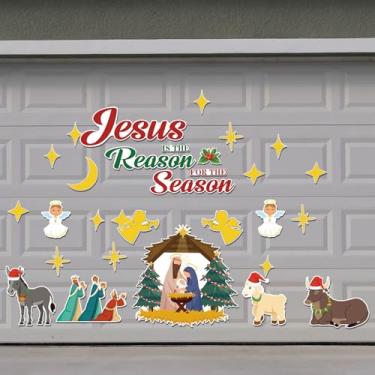 Imagem de HSKMAKE 30 Pcs Nativity Scene Garage Door Magnets, Nativity Christmas Magnets, Religious Refrigerator Decorations for Family, Garage Door, Car, Fridge, Festive Displays