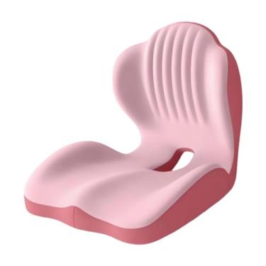 Imagem de Zialofi Almofada para assento, almofada para encosto, espuma de memória portátil, versátil, para cadeira, travesseiro para cóccix, para viagem, cadeira de, Rosa