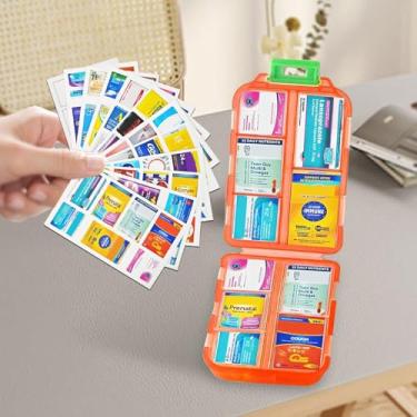 Imagem de Organizador de comprimidos de 10 compartimentos com etiquetas – Caixa portátil de comprimidos de viagem para vitaminas e medicamentos | dobrável, à prova d'água, sem BPA | manhã/tarde/noite