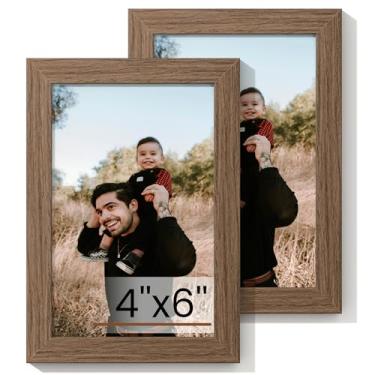 Imagem de Heimlove Conjunto de 2 porta-retratos 12,7 x 17,8 cm, molduras de nogueira, 12,7 x 17,8 cm, porta-retratos 12,7 x 17,8 cm, colagem de galeria de parede ou suporte de parede, moldura de pôster para