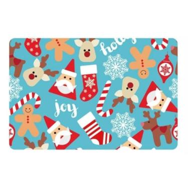 Imagem de Conjunto de 6 jogos americanos estilo americano/Arranjo de mesa de Natal / 43,5 x 28,5 cm para uso doméstico(Papai Noel)