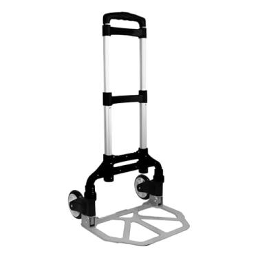 Imagem de Carrinho de Carga Dobrável em Alumínio, Base Reforçada, 3 Níveis Ajustáveis, Capacidade 70kg, Rodas em PVC, Transporte de Mercadorias