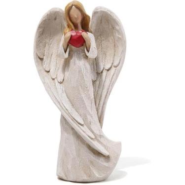 Imagem de Estatueta de escultura em resina de anjo orando 23 cm - yiweisai