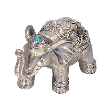 Imagem de KIMISS Cinzeiro de Charuto de Elefante Vintage – Cinzeiro de Metal à Prova de Com Design Em Relevo para Fumar Ao Ar Livre, Peça de Decoração Elegante para Casa e Jardim