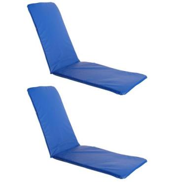 Imagem de Kit 2 Almofadas P/ Espreguiçadeira  Colchonete AZUL - 123Organizei