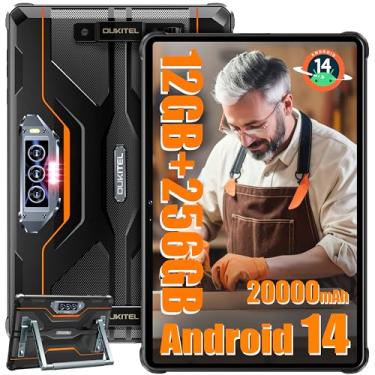 Imagem de OUKITEL Tablet RT8 Android 14 robusto - tablets à prova d'água Octa-Core MTK Helio G99 de 11 polegadas com suporte dobrável, 20000mAh 12GB RAM + 256GB ROM/1TB 48MP + 32MP Tablet PC, IP68 e IP69K/TÜV