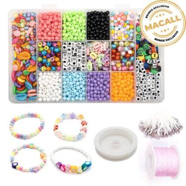 Imagem de Kit Miçanga Diversos Bijuteria Strap Phone 1600 Pçs + Caixa Divisória 