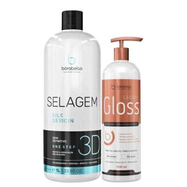 Imagem de Borabella Selagem Sealant Silk 3D 1l e Cauter Gloss 500ml Espelhamento