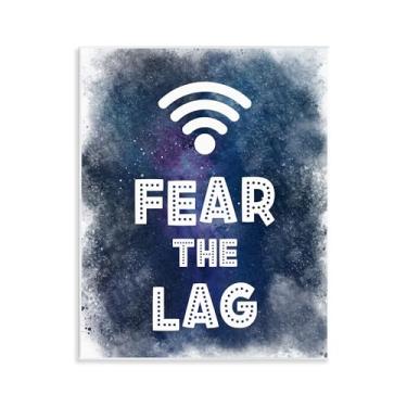 Imagem de Stupell Industries Arte de placa de parede Fear The Lag Gamer Splash, design por Marcus Prime, 14 x 11