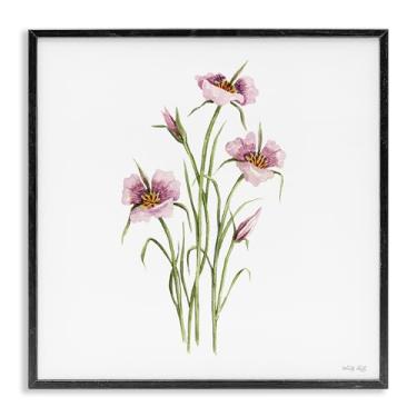 Imagem de Stupell Industries Arte giclée emoldurada cinza botânica fúcsia mariposa, design de Cindy Jacobs, 61 x 61 cm