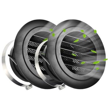 Imagem de TIHCXNY Preto (15.2 cm 150mm 2-Pack) Tampas de ventilação redondas com telas de insetos, adequado para banheiro, cozinha, vaso sanitário e ventilação de teto de escritório