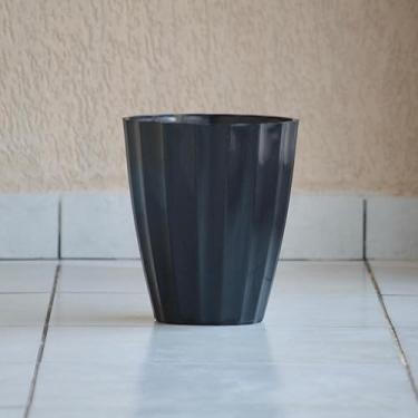Imagem de Vaso de Plantas e Flores Decoração Sala Jardim Coluna Cacau Injetado 29x25 Liso Polido Luxo (Preto)