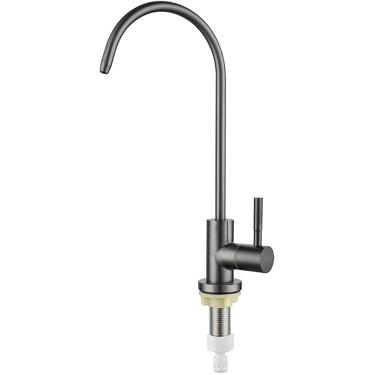 Imagem de Torneira De água Com Filtro Torneira Com Filtro Para Pia De Cozinha Torneira Tipo Pescoço De Cisne 304 Aço Inoxidável Único Frio, Grey