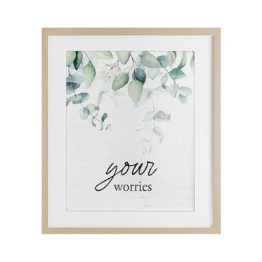 Imagem de Stupell Industries Impressão emoldurada Your Worries Eucalyptus Birch Under Glass, design por Lettered and Lined, 16 x 13
