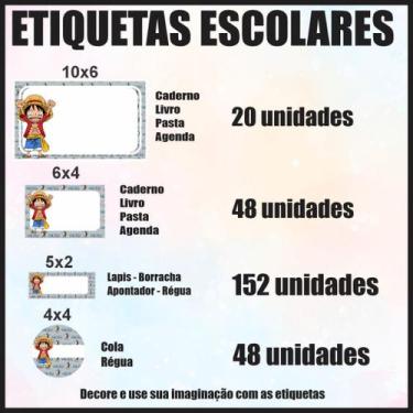 Imagem de Etiqueta Adesiva Escolar em Vinil Tema Personagem Diversos - Dekal Dec