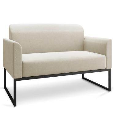 Imagem de Poltrona Namoradeira 2 Lugares Preta A19 Grosso Bege