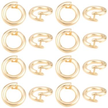 Imagem de Beebeecraft 1 caixa 20 peças anéis de bloqueio banhado a ouro 14K latão OD 8 mm ID 5 mm círculo fecho anel conector extremidade aberta anéis de salto para colar pulseira chaveiro fabricação de joias