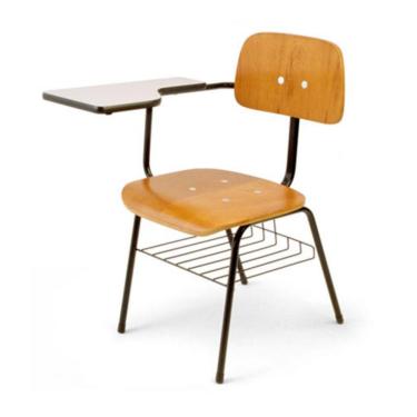 Imagem de Cadeira Secretária Universitária Base Fixa Madeira Marrom