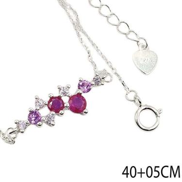 Imagem de Colar Minimalisa Cravejado Feminio Prata 925