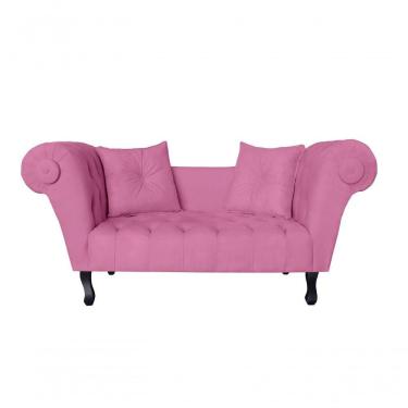 Imagem de Recamier Sofá Divã Namoradeira Dubai Suede Rosa - Fm