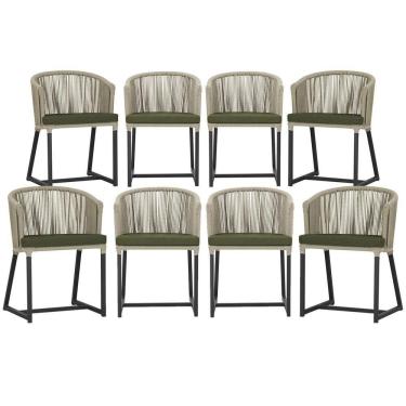 Imagem de 8 Cadeiras De Jantar área Noronha Preta E13 Trama Original Rami