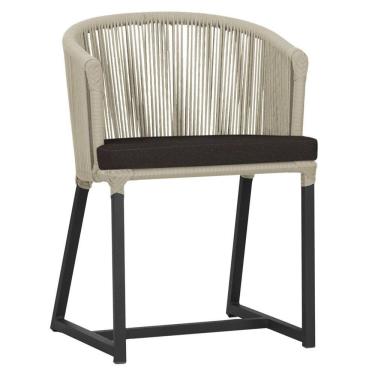 Imagem de Cadeira De Jantar Noronha Alumínio Preta E9 Trama  Rami