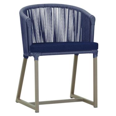 Imagem de Cadeira De Jantar Noronha Alumínio Fendi E10 Trama  Azul