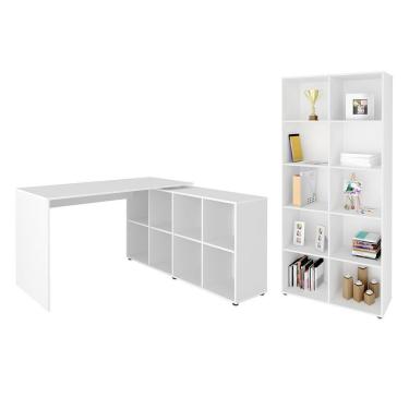 Imagem de Conjunto Escrivaninha E Estante Ratisbona Branco