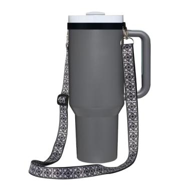 Imagem de Anjonova Suporte para garrafa de água com alça ajustável de 76 a 150 cm, compatível com Stanley 40/30/567 g, Owala, Hydroflask, YETI e mais, suporte de garrafa para acessórios de copo, adequado para