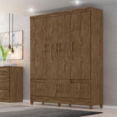 Imagem de Guarda Roupa Casal Ambiente MS912 6 Portas Castanho Wood - Moval