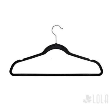 Imagem de Cabide de Veludo Adulto 45cm Preto - 40 pecas - LOLADECOR