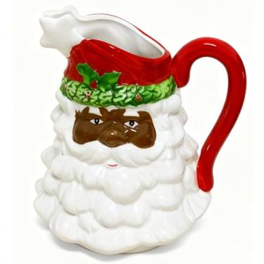 Imagem de Jarro grande de porcelana de Natal de 1,644 g, feriado festivo para leite, creme, suco, utensílios de mesa elegantes colecionáveis para celebrações de Natal - Jarra de garrafa de água vintage de