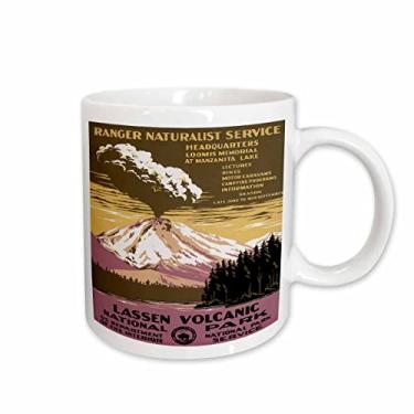 Imagem de 3dRose Caneca de cerâmica Lassen Volcanic National Park With Erupting Vulcano Wpa, 325 ml, branca