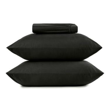 Imagem de Altenburg, Jogo Cama Casal 3 Pcs Malha Fio Penteado Liso Altenburg Cor:Preto Primitivo