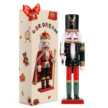 Imagem de Enfeites de quebra-nozes de madeira de 29 cm (decorações de Natal, bonecos de quebra-nozes) (presente colecionável festivo) para mesa, mesa, lareira e decoração de Natal, espadachins 1