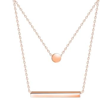 Imagem de KristLand - Gargantilha feminina banhada a ouro rosa 18 k design simples
