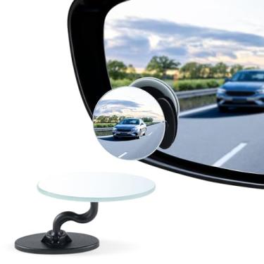 Imagem de LivTee Espelhos de ponto cego, espelhos retrovisores convexos ajustáveis de 5 cm de vidro HD sem moldura 360° ajustáveis com haste grande angular, acessórios externos para carros, SUVs e caminhões
