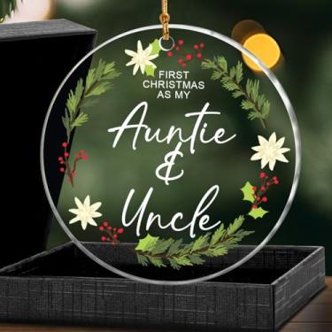 Imagem de Enfeite de primeiro Natal como minha tia e tio, presentes de anúncio de gravidez para novos tios e tios, enfeites de acrílico para pendurar na árvore de Natal