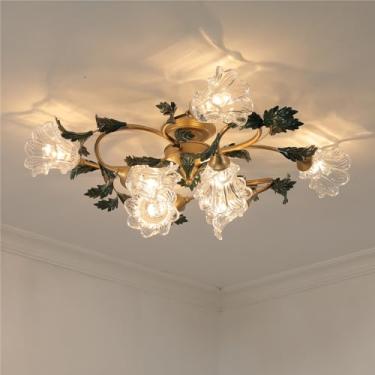 Imagem de Luminária de teto estilo pastoral americano, criatividade francesa, para sala de estar, restaurante, quarto, escritório, casa de campo, café, loja de roupas, decoração em LED, luminária em f