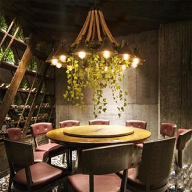 Imagem de Lustre Americano Pastoral LED Industrial Retrô Criativo Música Restaurante Bar Cafeteria Loja de Chá Loja de Roupas Decoração Plantas Verdes Luminária Pendente (C 12 Lâmpadas)
