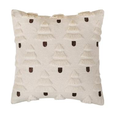 Imagem de BECNBEAU Conjunto de 2 capas de almofada de Natal de pelúcia para árvore de Natal, festivais de inverno, decorações de casa para sofá, sala de estar (bege e marrom, 45,72 cm x 45,72 cm (pacote com 2))