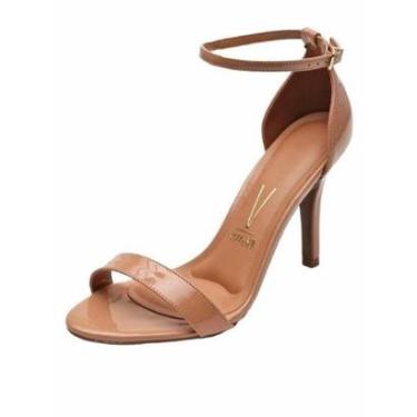 Imagem de Sandália Vizzano Salto Alto Fino Tira Única  Verniz Nude 34-Feminino