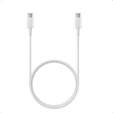 Imagem de Cabo Conector Tipo C+C Duplo Samsung Original Branco, Garantia de 90 d