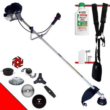 Imagem de Roçadeira Com Sistema Anti-Vibração Toyama RT43LB25A À Gasolina 43cc 1,7HP 10.000rpm Completa Com Carretel Nylon + 7 Opções de Corte + ÓLEO STIHL 2T