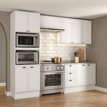 Imagem de Armário De Cozinha Completa Com Balcão Milla Charm Carraro Branco