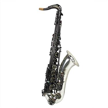 Imagem de Kit de saxofone profissional de alto grau preto fosco prata sino tenor saxofone tenor latão saxofone iniciante