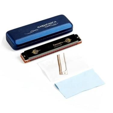 Imagem de Gaita profissional com 24 furos Tremolo Gaita chave de C para adultos profissionais (C)