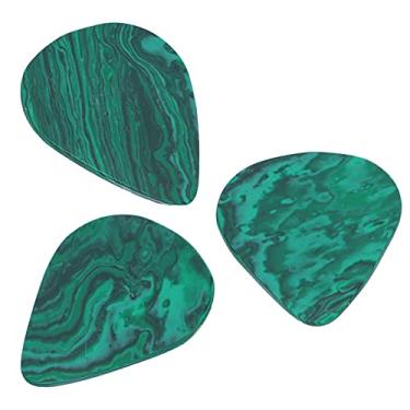 Imagem de Alomejor 3 Pçs Grosso Malaquita Guitarra Picaretas Tom Brilhante Bordas Suaves Acessórios de Guitarra Portátil Ideal para Arrancar,