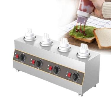 Imagem de CNAOHGHN Aquecedor EléTrico De Molho De Queijo E Calda De Chocolate Quente, Com Frasco De Apertar, Temperatura AjustáVel De 30 A 85 °C, 2 MéTodos De Aquecimento Para Fondue, Sobremesas E Eventos